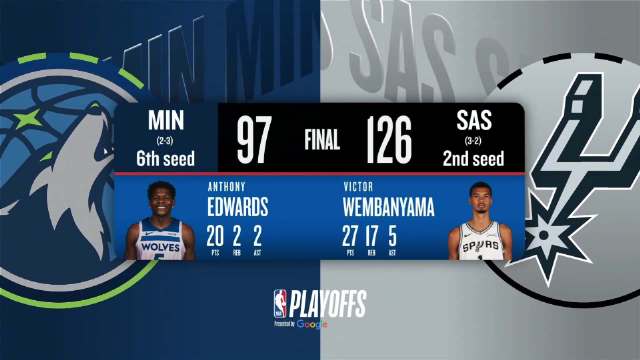 05月13日NBA季后赛西部半决赛G5 森林狼 – 马刺 全场录像【全场录像+集锦】