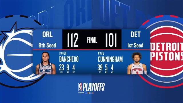 04月20日NBA季后赛东部首轮G1 魔术 – 活塞 全场录像【全场录像+集锦】