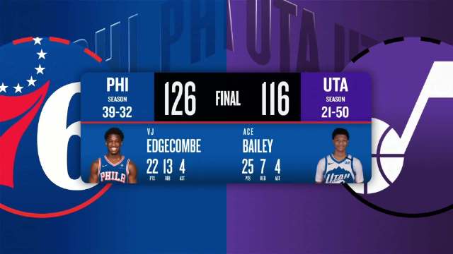 03月22日NBA常规赛 76人 - 爵士 全场录像