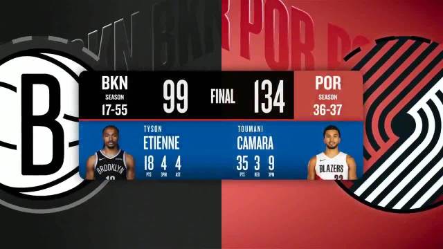 03月24日NBA常规赛 篮网 - 开拓者 全场录像